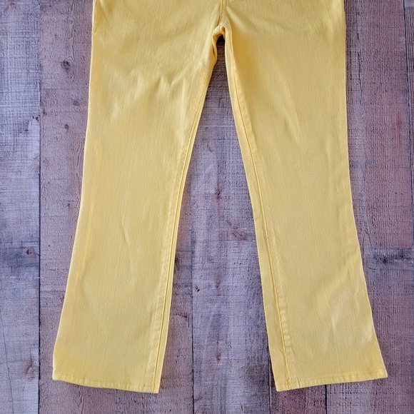 Tory Burch Cropped Slim Boot Dandelion Yellow Jeans 28 - Picture 5 of 16